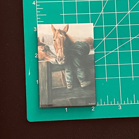 Leanin Tree Greeting Card/Magnet WASHRACK ADJUSTMENTS Children Cow Chores VTG - Picture 12 of 13